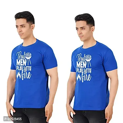 Stylish Fancy Cotton Round Neck T-Shirts For Men Pack Of 2-thumb0