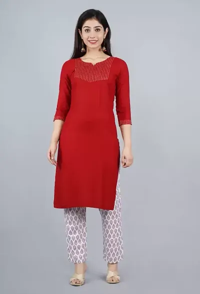 Stylish Rayon Embroidered Kurti for Women