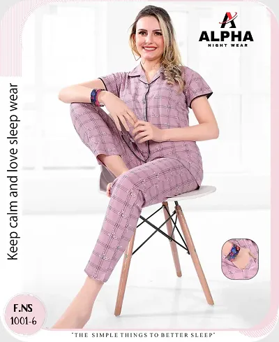 Comfortable Hosiery Top And Pyjama Set For Women