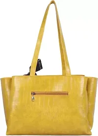 THIBAULT Gorgeous Leather Handbags for Women and Girls with a Gorgeous Tie | Chic Crossbody Bag | Roomy Top Handle Handbag | Gift for Women | (YELLOW)-thumb2