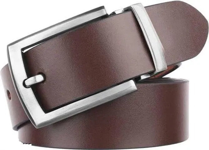 TB_Men's Classy Genuine Leather Belt with Stanless Buckle