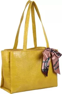 THIBAULT Women's Fashionable Aesthetic Croco Shoulder Tote bag (YELLOW)-thumb1