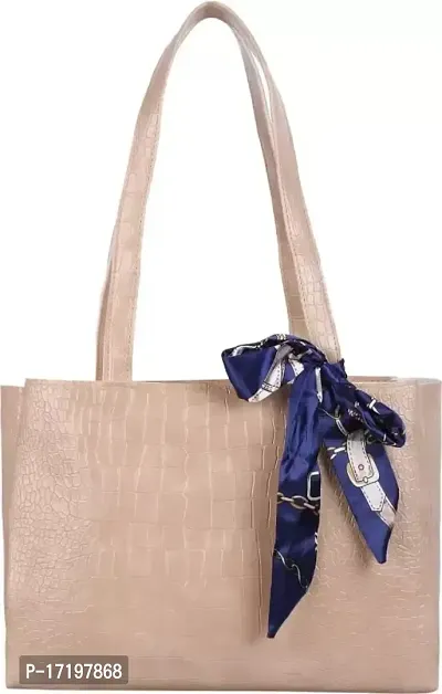 THIBAULT Women's Fashionable Aesthetic Croco Shoulder Tote bag (BEIGE)-thumb0