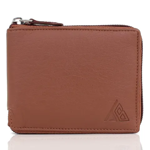 THIBAULT Men's Fancy Zipper PU Leather Wallet