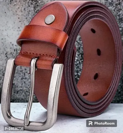 Mens Stylish Fashionable  Genuine Leather belt With Stainless Steel Buckle-thumb0