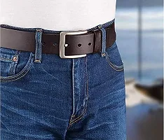 Mens Stylish Fashionable  Genuine Leather belt With Stainless Steel Buckle-thumb3