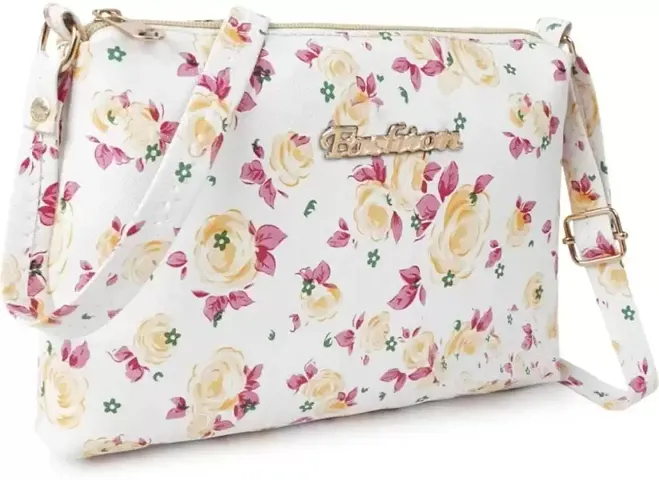 ROMOFY PARSLEY Synthetic Leather Stylish Gorgeous attractive trendy floral printed ladies crossbody women sling bag
