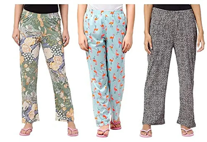 Buy DOLLIT Womens Track Pant Lower Cotton Printed Payjama/Lounge Wear –Soft  Cotton Night Wear/Pyjama for Women(Pack of 3 Pcs), Prints May Vary  (Assorted Pyjama) (L-XL) at