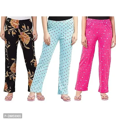AR:86 Women  Girls Track Pant Lower Pajama Cotton Printed Lounge Wear Soft Cotton Night Wear (Pack of 5) Multicolor (3, X-Small)