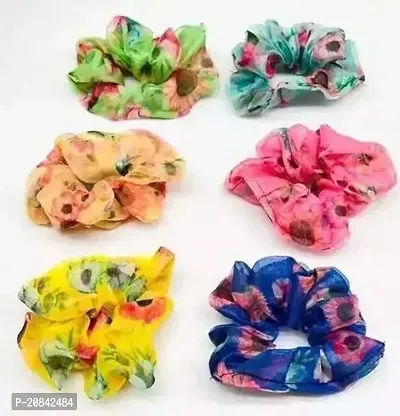 Designer Multicoloured Fabric Rubber Bands For Women