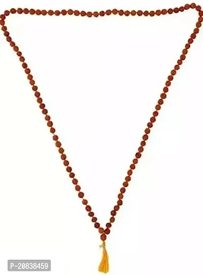 Alluring Brown Wood No Stone Rudraksha Chain For Men