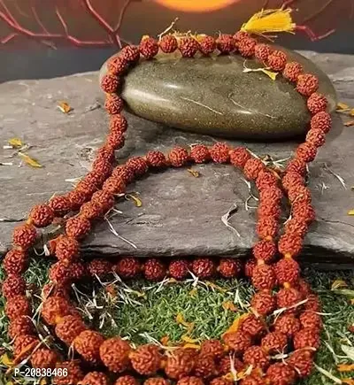 Alluring Brown Wood No Stone Rudraksha Chain For Men-thumb0