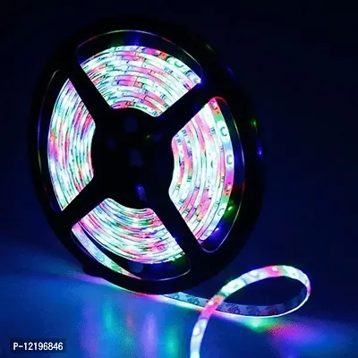 Dream Sight 5 Meter LED Strip Lights Waterproof LED Light Strip with Bright RGB Color Changing Light Strip with 24 Keys IR Remote Controller and Supply for Home Decore (Multicolor)-thumb0