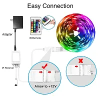 Dream Sight RGB LED Strip Light with 5 Mode Remote 24 Key w Flash Strobe Fade Smooth 5m Strip one Adapter RGB Controller (Multicolor)-thumb2