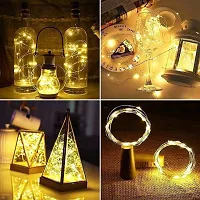 Dream Sight 20 LED Wine Bottle Decoration Lights for Glass Jar Painted Transparent Container Cafe with Cork Battery Operated String (Pack of 10Pcs, Warmwhite)-thumb3