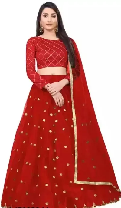 Stylish Taffeta Silk Embroidered Lehenga Choli Set For Women