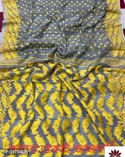 Kakuli Self Design Bengal Handloom Saree with Blouse piece for Women-thumb0