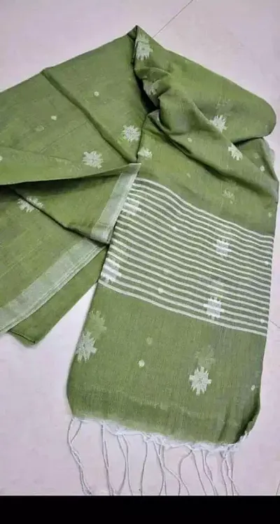 Kakuli Self Design Bengal Handloom Saree with Blouse piece for Women