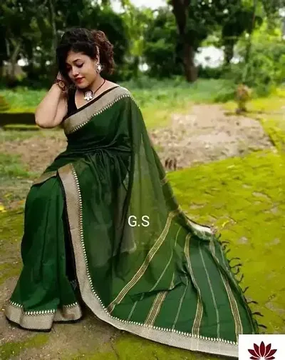 Glamorous Cotton Saree with Blouse piece 