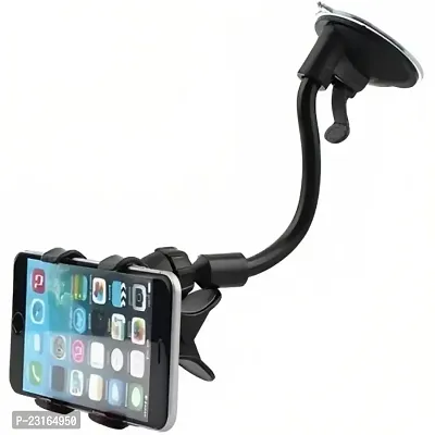 Universal Soft Tube Car Mobile Holder Stand with Multi Angle 360 Degree Rotating Clip for Car Windshield/Dashboard/Table/Desk  GPS Device Holder for All Smartphones-thumb0