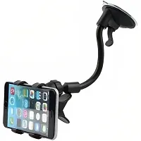 Universal Soft Tube Car Mobile Holder Stand with Multi Angle 360 Degree Rotating Clip for Car Windshield/Dashboard/Table/Desk  GPS Device Holder for All Smartphones-thumb1