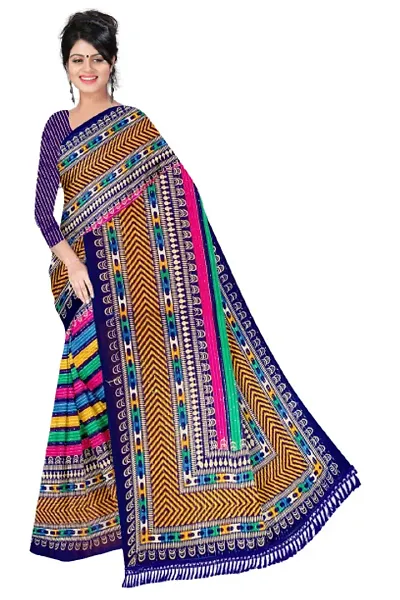 Attractive Cotton Blend Sarees with Blouse piece