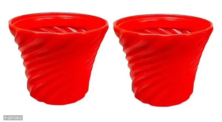 Premium Quality Lunner Planter Pots Highly Durable Plant Indoor Outdoor Balcony Flower Pots 8 Inch (Pack Of 2 Red)