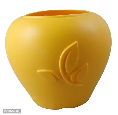 Blooming Enterprises Decorative Indoor and for Outdoor Plastic Fancy Designer Flower pots | Plant C-11-Yellow