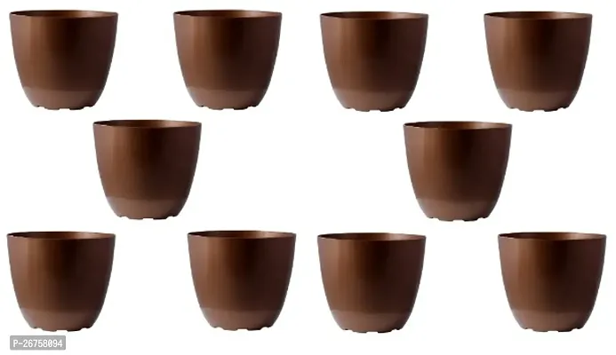 Blooming Enterprises Round Flower Pots for Home  Decorati-4-Brown