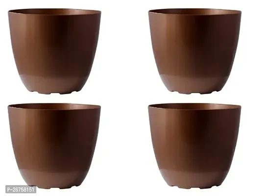 Blooming Enterprises Round Flower Pots for Home  Decorati-Brown-8