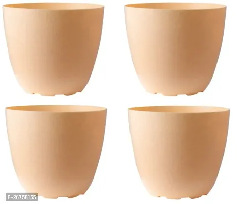 Blooming Enterprises Round Flower Pots for Home  Decorati-Beige-8