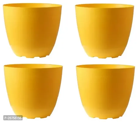 Blooming Enterprises Round Flower Pots for Home  Decorati-Yellow-8-thumb0