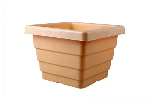 Square Flower Pots for Home  Decoration Plant Container Set (Pack of 10 Plastic)-4inch-thumb1