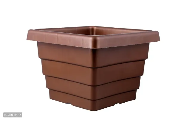 Square Flower Pots for Home  Decoration Plant Container Set (Pack of 10 Plastic)-4inch-thumb3