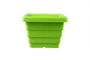 Square Flower Pots for Home  Decoration Plant Container Set (Pack of 10 Plastic)-thumb1