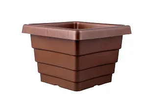 Square Flower Pots for Home  Decoration Plant Container Set (Pack of 6 Plastic)-6inch-thumb3