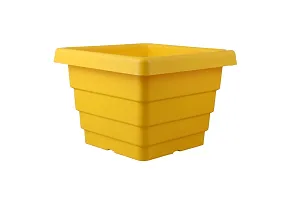 Square Flower Pots for Home  Decoration Plant Container Set (Pack of 6 Plastic)-6inch-thumb2