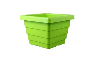 Square Flower Pots for Home  Decoration Plant Container Set (Pack of 4 Plastic)-8inch-thumb4