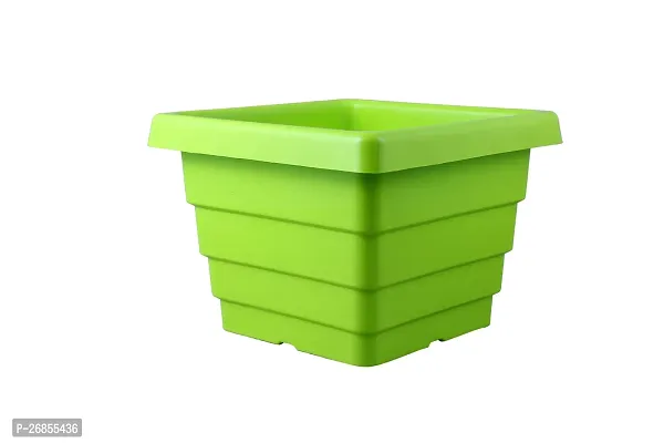 Square Flower Pots for Home  Decoration Plant Container Set (Pack of 4 Plastic)-8inch-thumb5