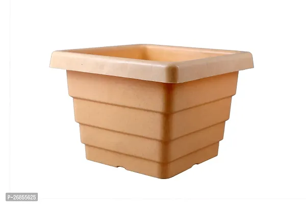 Square Flower Pots for Home  Decoration Plant Container Set (Pack of 4 Plastic)-8inch-thumb4