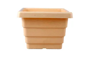 Square Flower Pots for Home  Decoration Plant Container Set (Pack of 4 Plastic)-8inch-thumb1