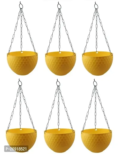 Blooming Enterprises Round Flower Pots for Home  Decorati-Yellow