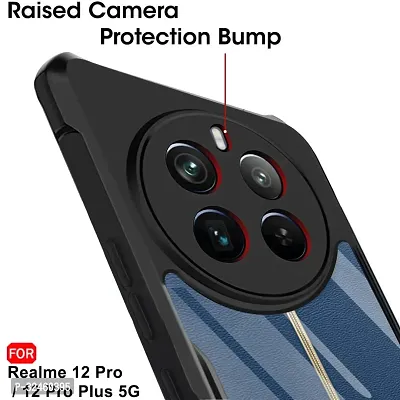 Mobiclonics Shockproof Crystal Clear Back Cover Case for Realme 12 pro | 360 Degree Protection | Protective Design | Transparent (PC  TPU, Black Bumper)-thumb4