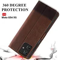 Mobiclonics Dual coloured/Dual Toned Vintage Flip Back Cover for Moto G54 5g (Brown coffee)-thumb2