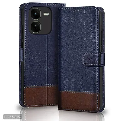 Mobiclonics Dual coloured/Dual Toned Vintage Flip Back Cover for iQOO Z9X 5G(Blue coffee)-thumb0