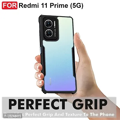 Mobiclonics Back Cover For Redmi 11 prime 5g - Black-thumb3