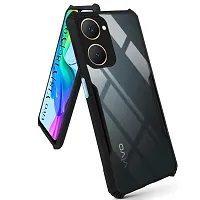 Mobiclonics Shockproof Crystal Clear Back Cover Case for Vivo T3 lite 5g | 360 Degree Protection | Protective Design | Transparent (PC  TPU, Black Bumper)-thumb3