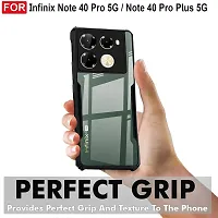 Mobiclonics Shockproof Crystal Clear Back Cover Case for Infinix note 40 pro | 360 Degree Protection | Protective Design | Transparent (PC  TPU, Black Bumper)-thumb1