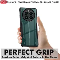 Mobiclonics Shockproof Crystal Clear Back Cover Case for Realme 12 plus | 360 Degree Protection | Protective Design | Transparent (PC  TPU, Black Bumper)-thumb1