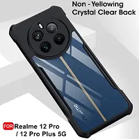 Mobiclonics Shockproof Crystal Clear Back Cover Case for Realme 12 pro plus | 360 Degree Protection | Protective Design | Transparent (PC  TPU, Black Bumper)-thumb1